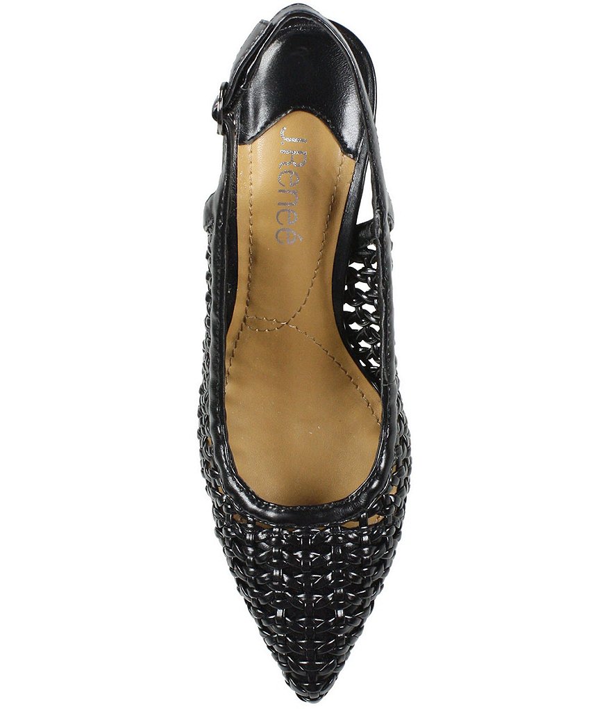 J. Renee Camira Woven Leather Slingback Pumps