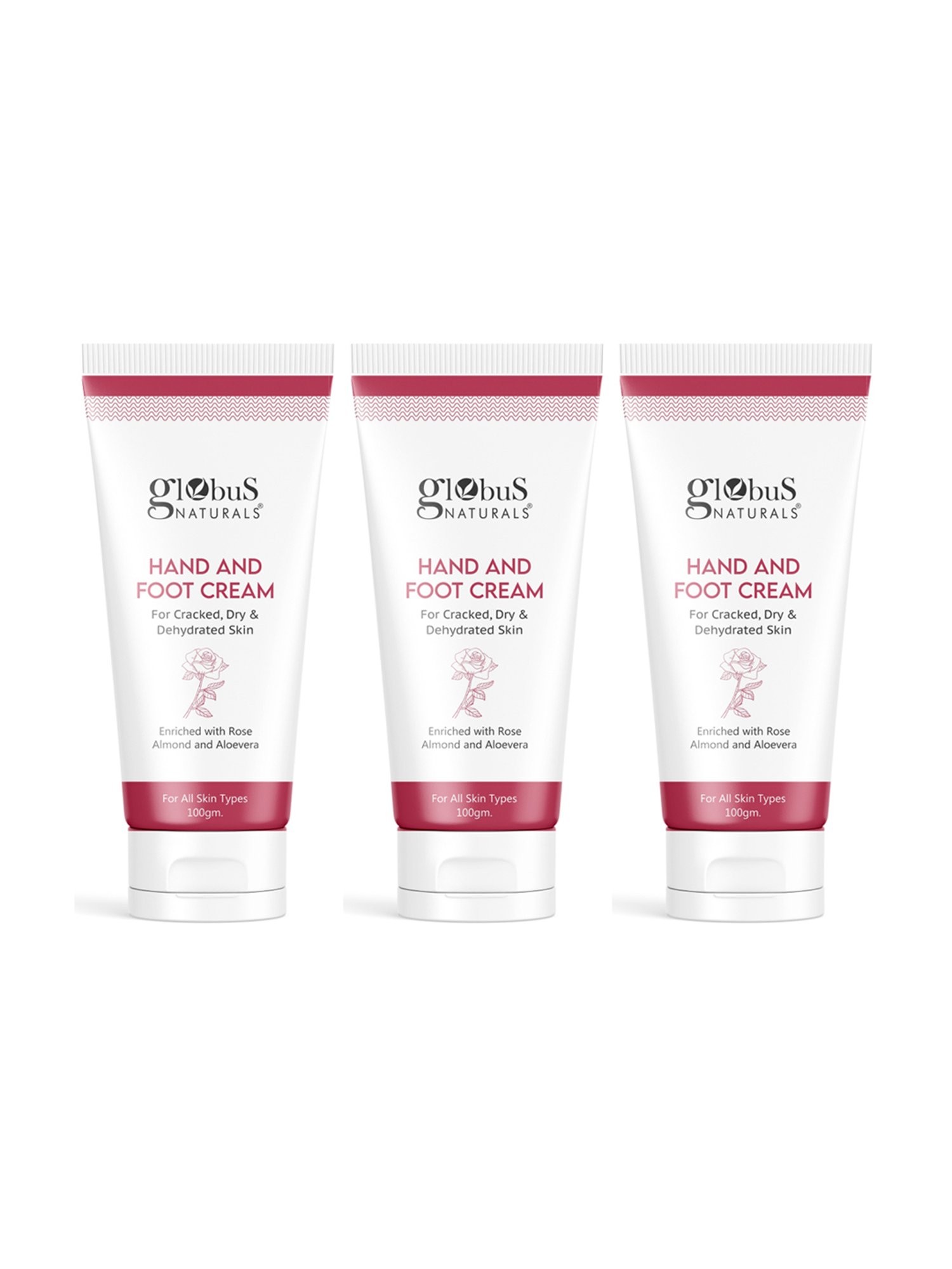 Globus Naturals Nourishing Hand and Foot Cream - Pack of 3