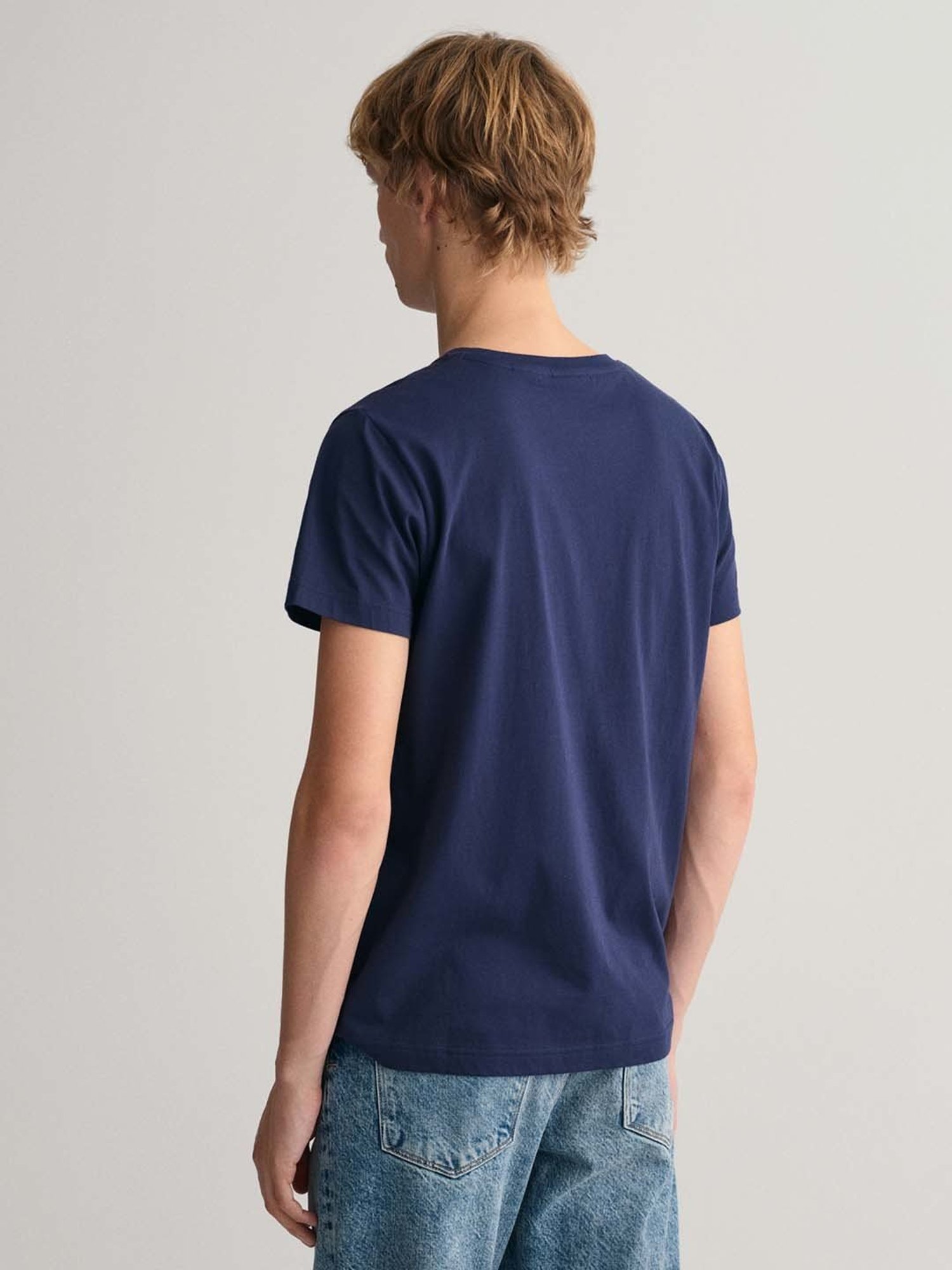 GANT Navy Regular Fit Cotton Crew T-shirt