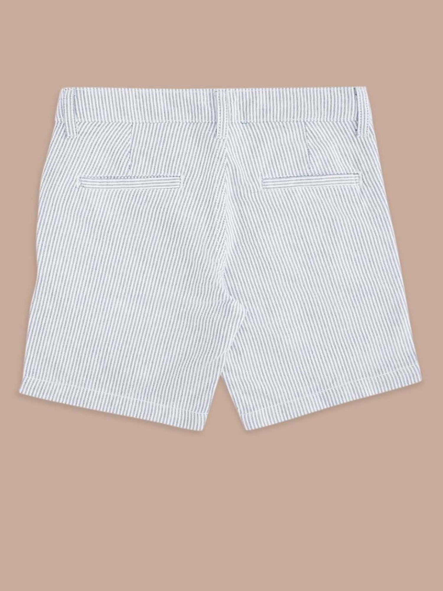 Pantaloons Baby Kids Blue & White Cotton Striped Shorts