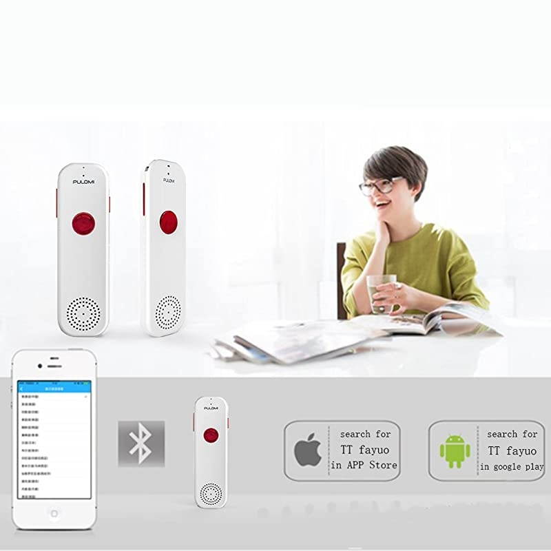 Easy Trans Smart Language Translator Device Electronic Pocket Voice Bluetooth 52 Languages for Learning Travel Shopping Business Fit for Apple iPhone Android White Red