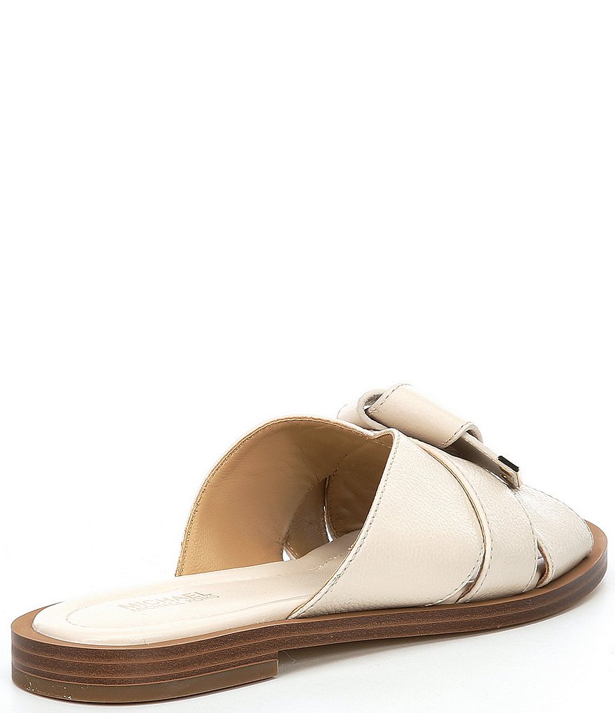 MICHAEL Michael Kors Addison Tumbled Leather Knot Detail Slide Sandals