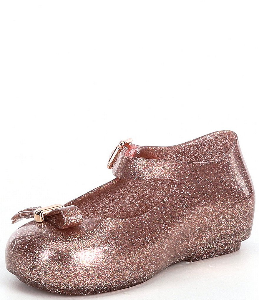 Mini Melissa Girl's Dora BB Glitter Bow Detail Mary Janes (Toddler)