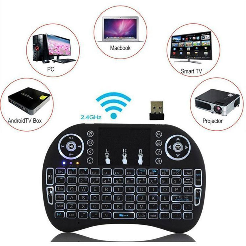 Mini i8 2.4G Air Mouse Wireless Keyboard Black with Touchpad