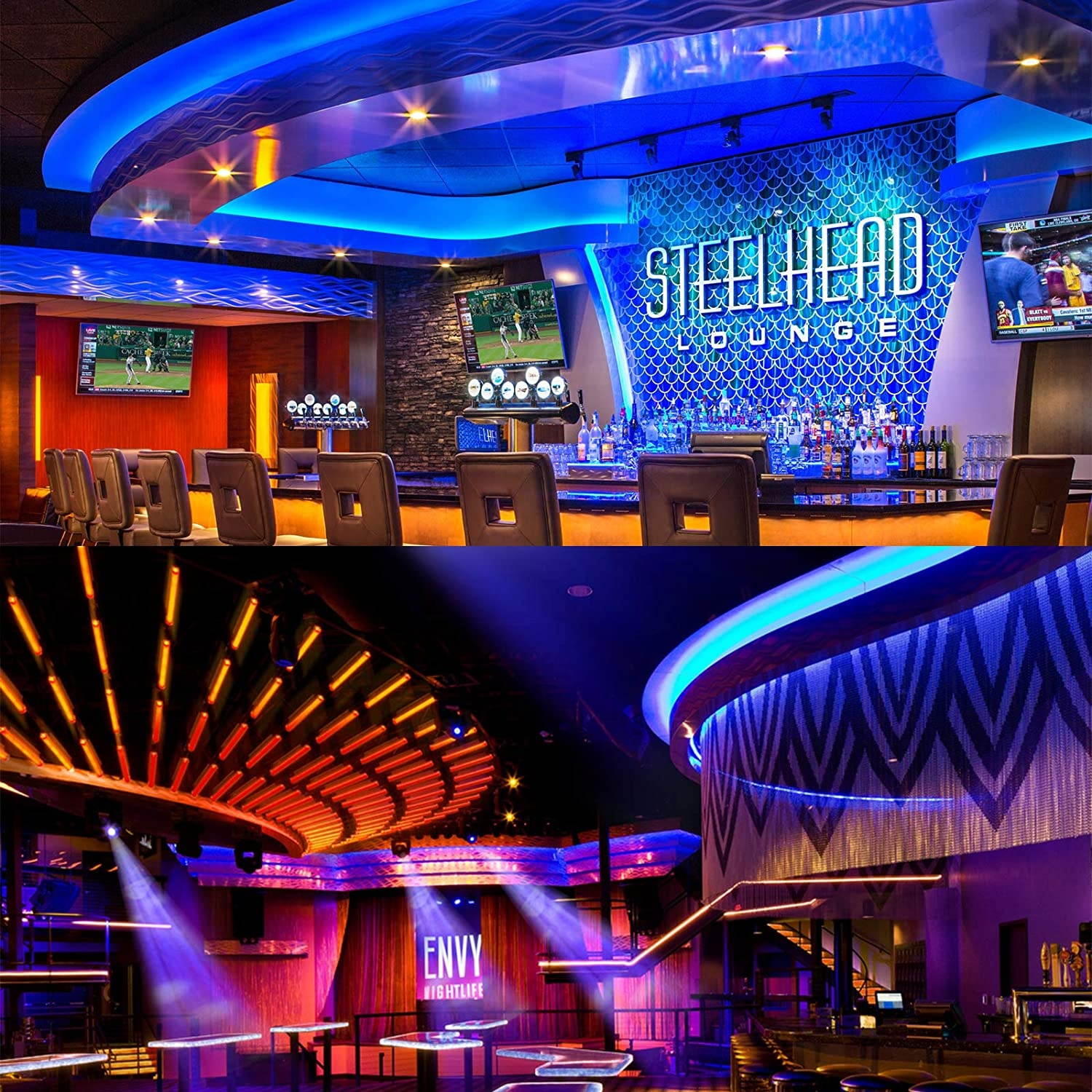 hyrion Led Strip Lights 60ft 2 Rolls of 30ft RGB Led Lights Strip Kit with 44 Keys Remote Color Changing Led Lights for Bedroom Home Kitchen Decoration