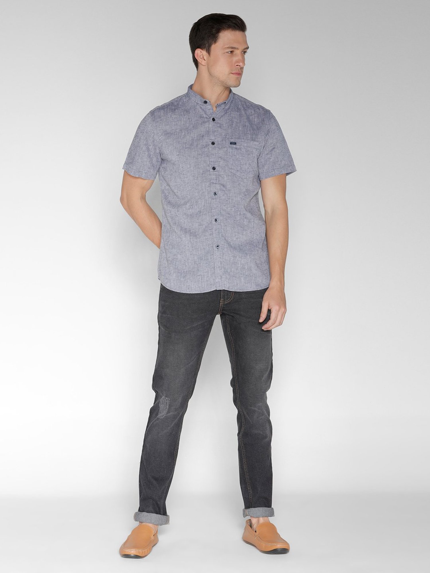 Identiti Blue Slim Fit Shirt