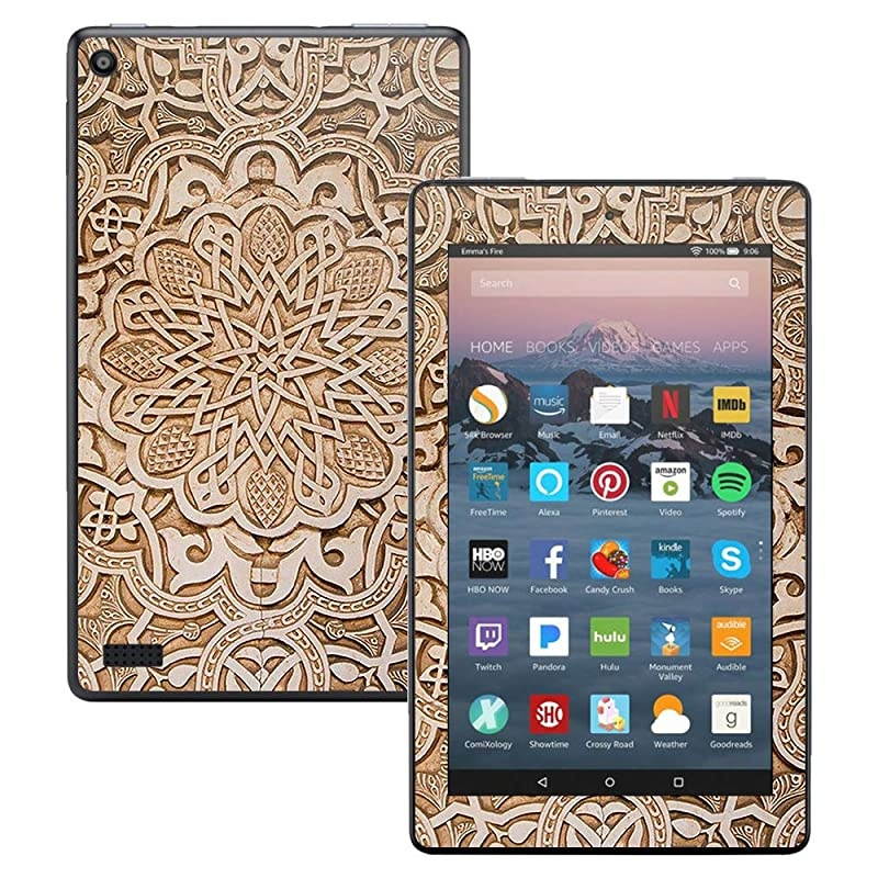 Skin Compatible with  Kindle Fire 7 (2017) - Carved | Protective, Durable, and Unique Vinyl Decal wrap Cover | Easy to Apply, Remove, and Change Styles | Made in The USA