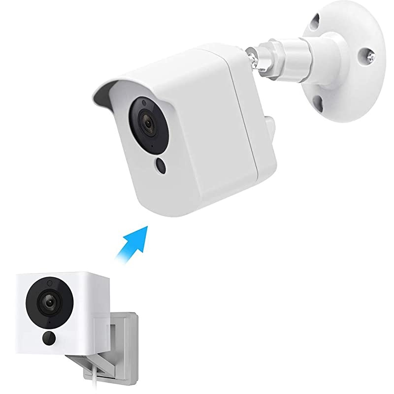 Wyze Camera Wall Mount Bracket Protective Cover with Security Wall Mount for Wyze Cam V2 V1 and Ismart Spot Camera Indoor Outdoor Use White 1 Pack by