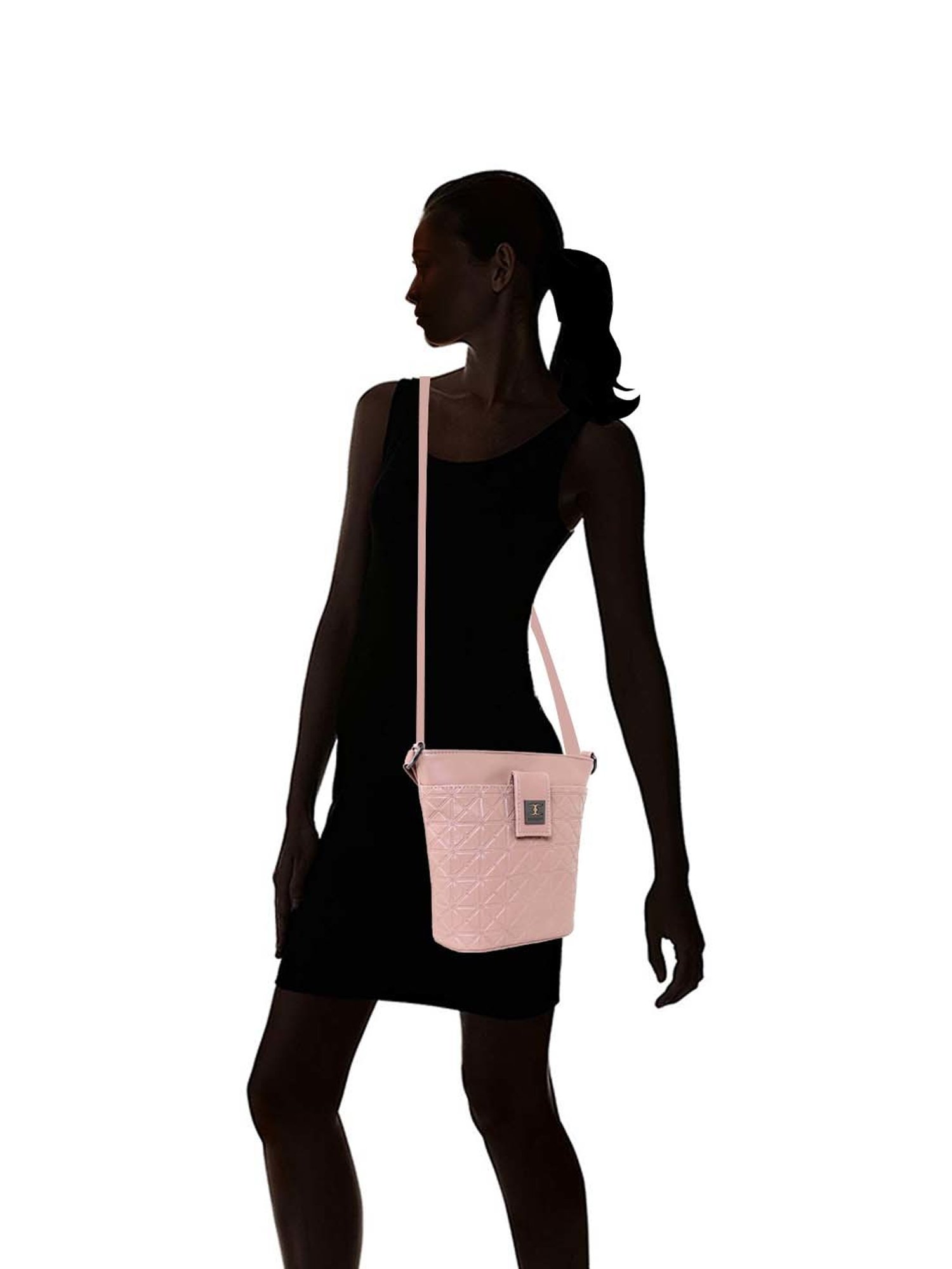 Esbeda Peach Solid Small Sling Handbag