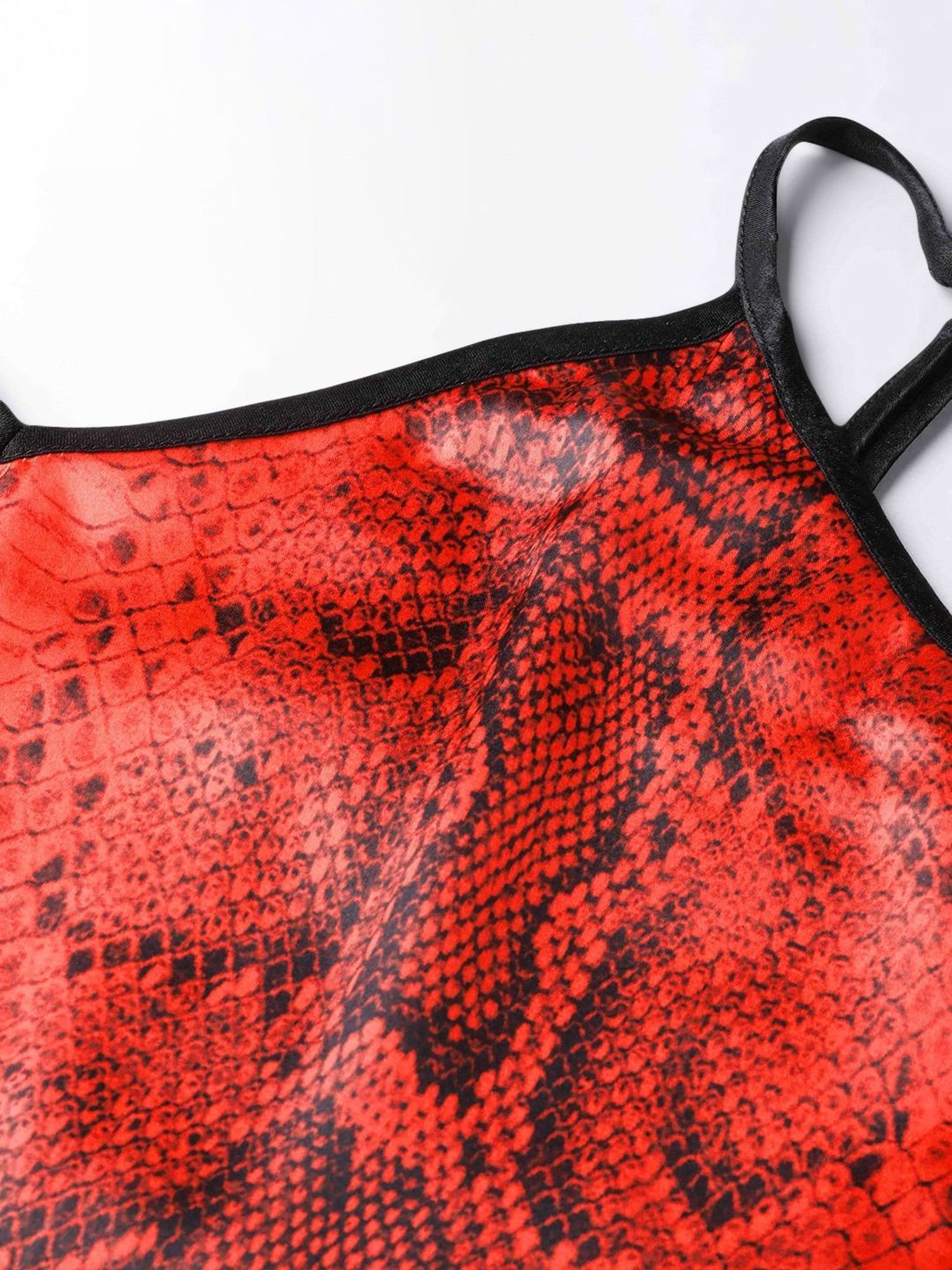 Erotissch Red & Black Animal Print Top Shorts Set