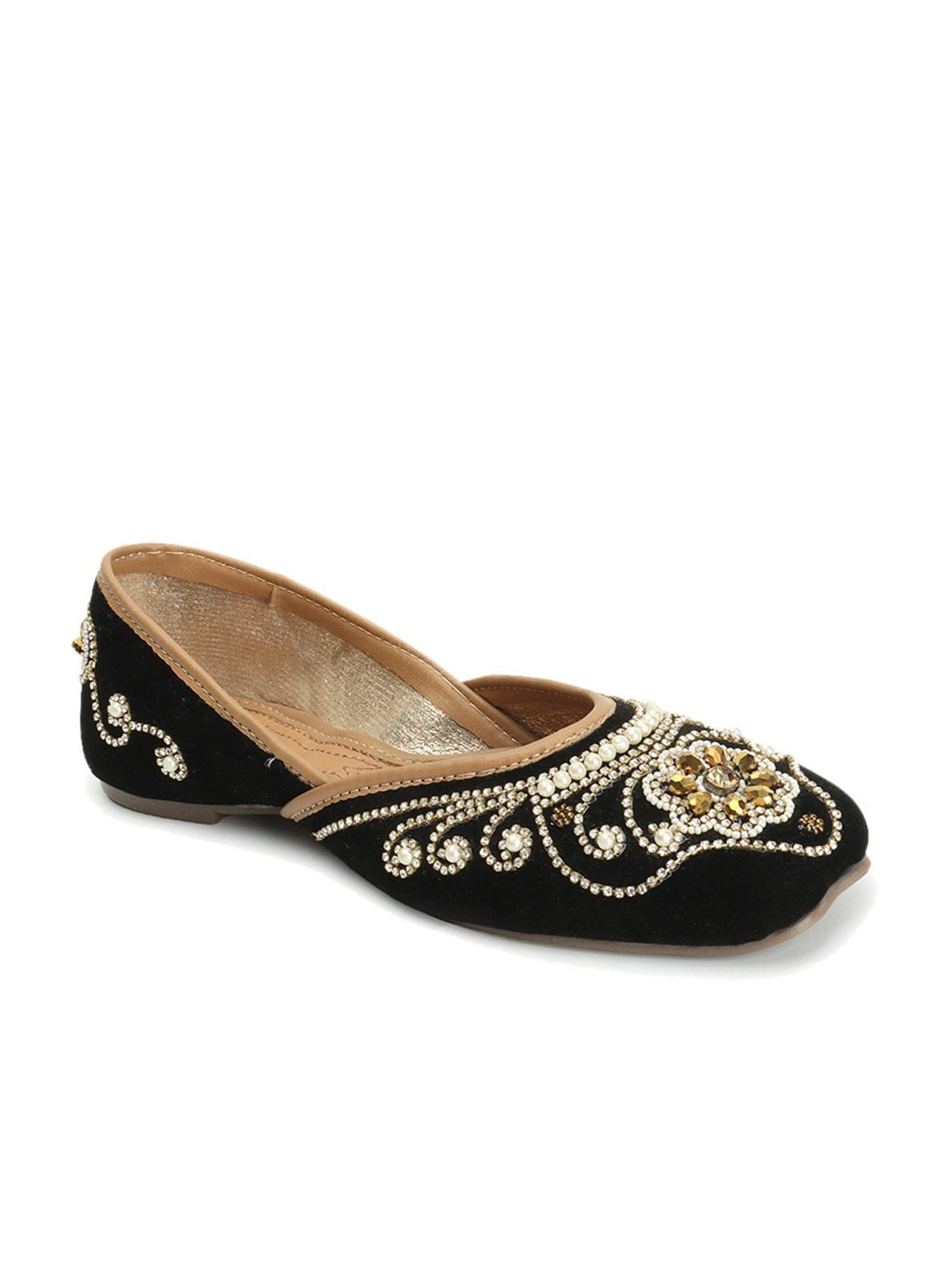 Iconics Women's Black Ethnic Juttis
