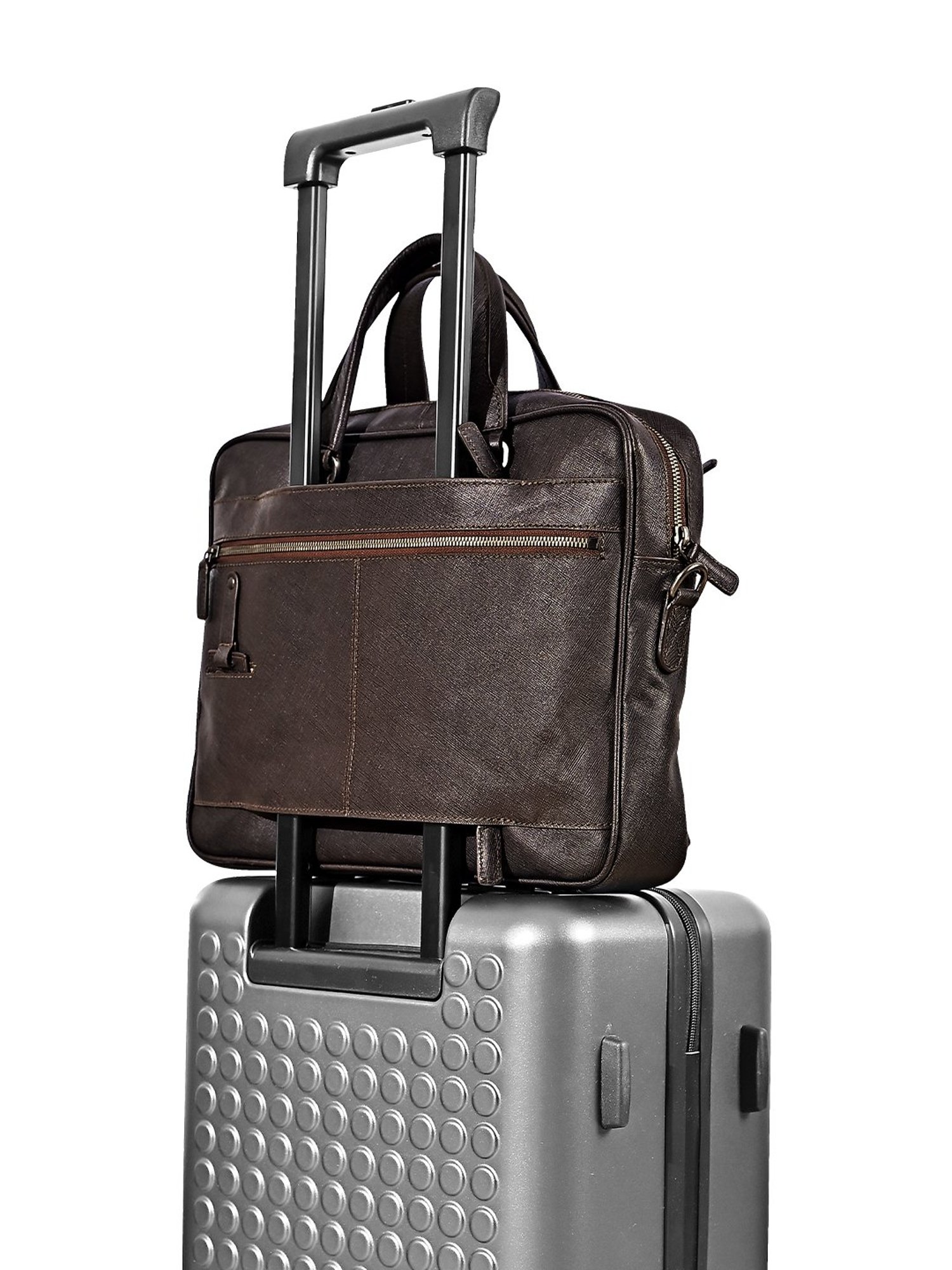 Eske Lewes 15 inch Brown Leather Large Laptop Messenger Bag