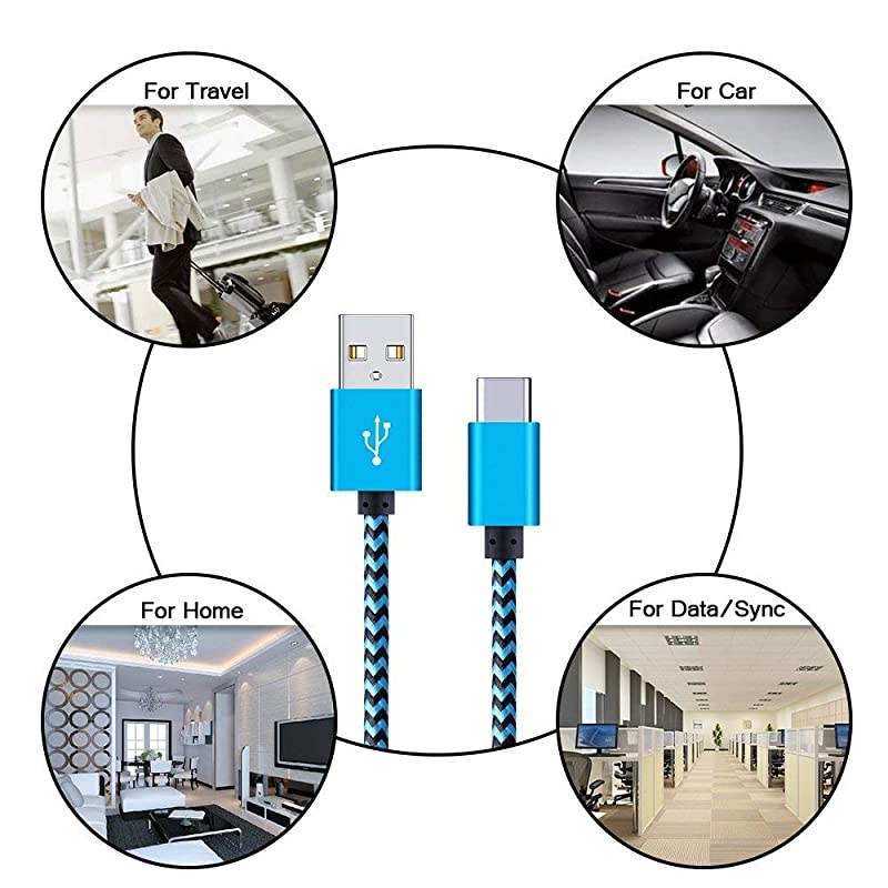 USB Type C Charger Cable for Google Pixel 44XL3a3a XL 5 Pack USBC Fast Charging Cords for LG Stylo 5Moto G7 G8 PlusG7 G8 PlaySamsung Galaxy S20 Note 10 and More