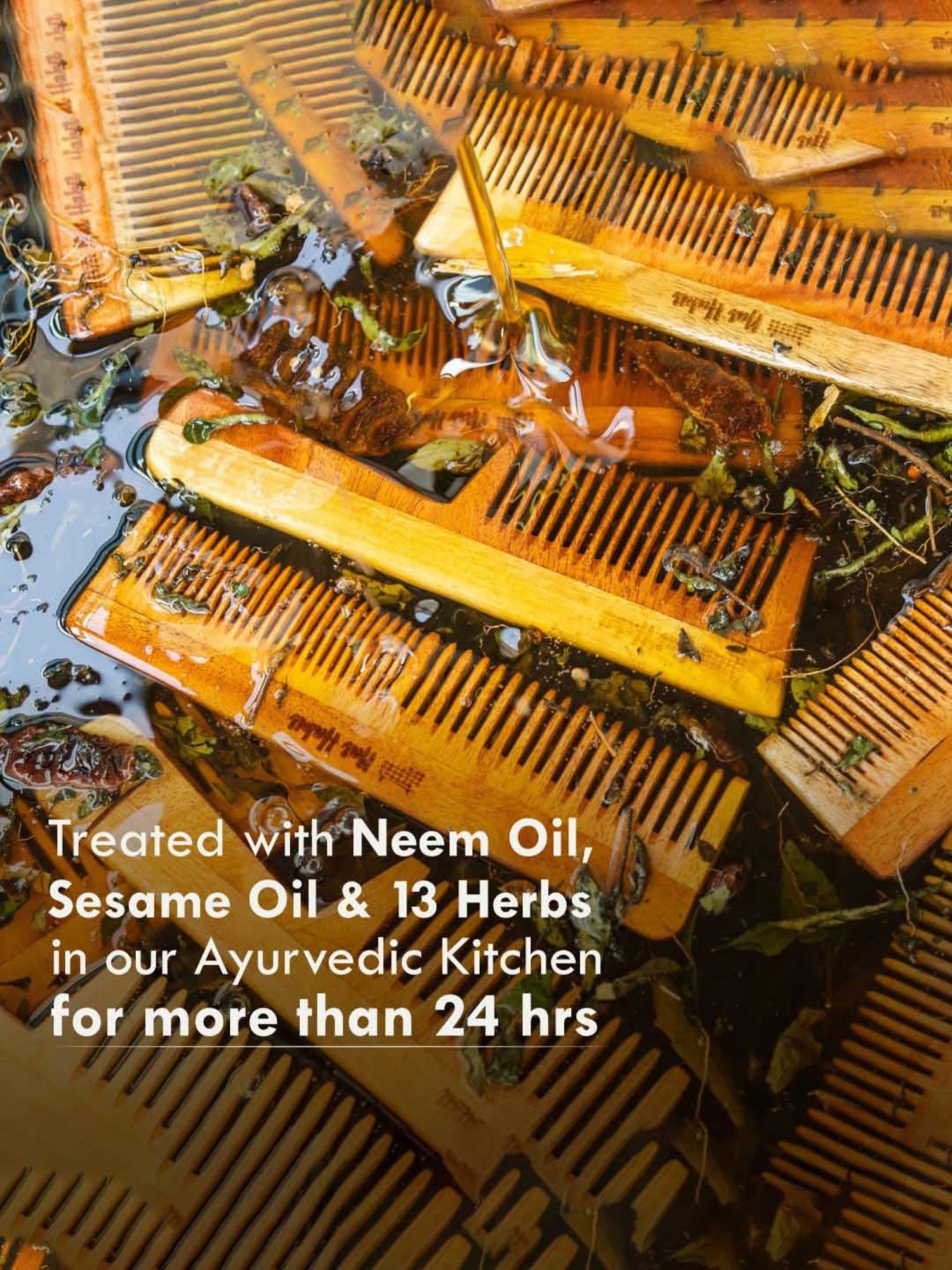 Nat Habit Kacchi Neem Wooden Wide Tooth Comb - Large