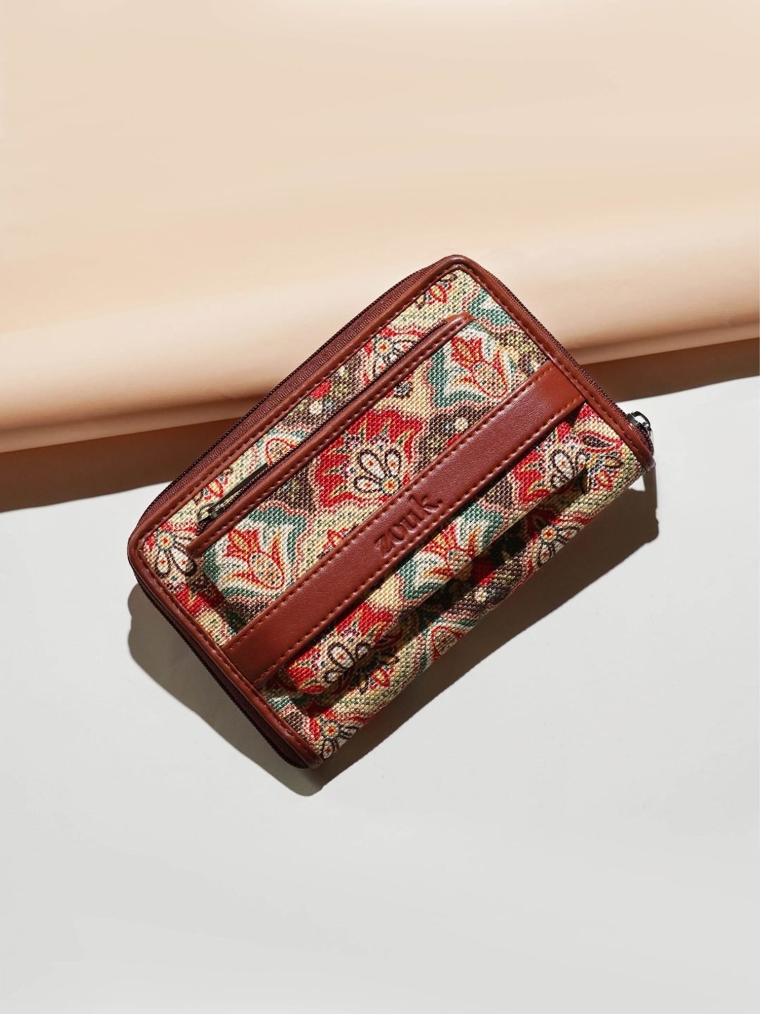 ZOUK Classic Multicolor Printed Zip around Wallet for Women