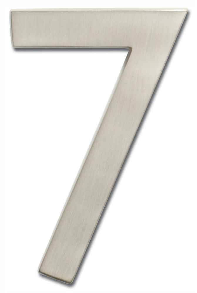 Architectural Mailboxes 3585SN-7 Solid Cast Brass 5 in. Satin Nickel Floating House Number 7