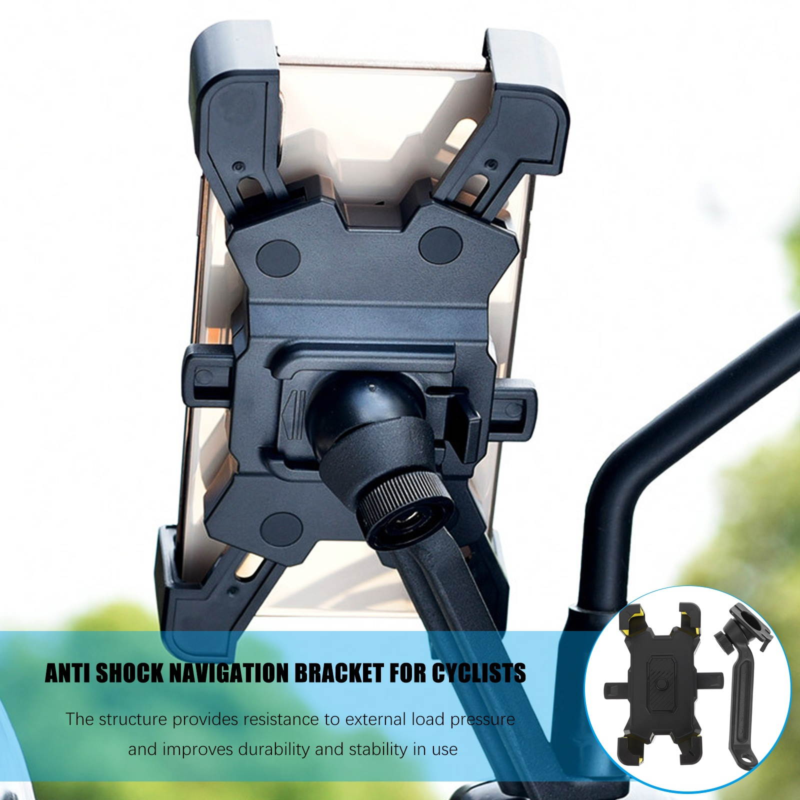 Universal Bike Phone Holder Adjustable Rearview Mirror Motorcycle Phone Mount