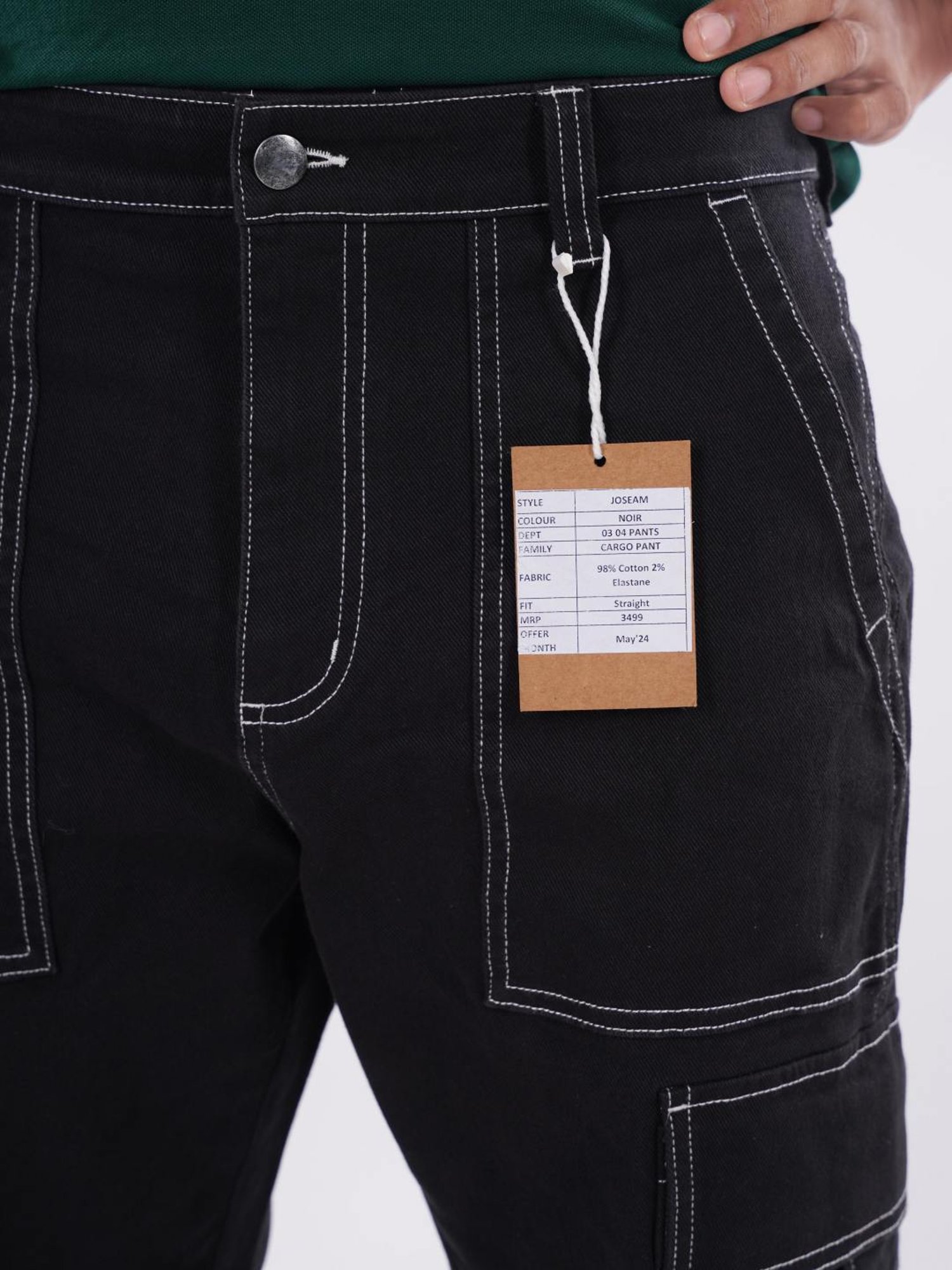Celio* Black Regular Fit Cargos
