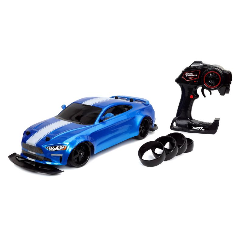 Fast & Furious Elite Drift RC Jakob's Ford Mustang GT Remote Control Vehicle 1:10 Scale-  Blue