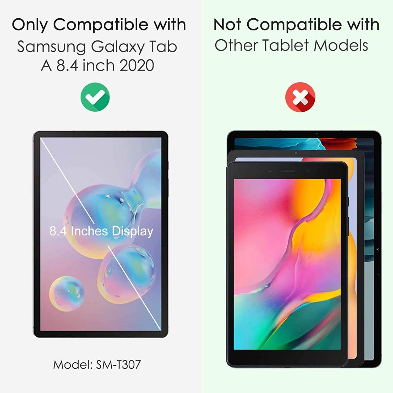 Supveco Galaxy Tab A 8.4 Case 2020 (SM-T307), Slim Protective Cases Cover Folio Stand for Samsung Galaxy Tab A 8.4 Inch 2020 Release - Black