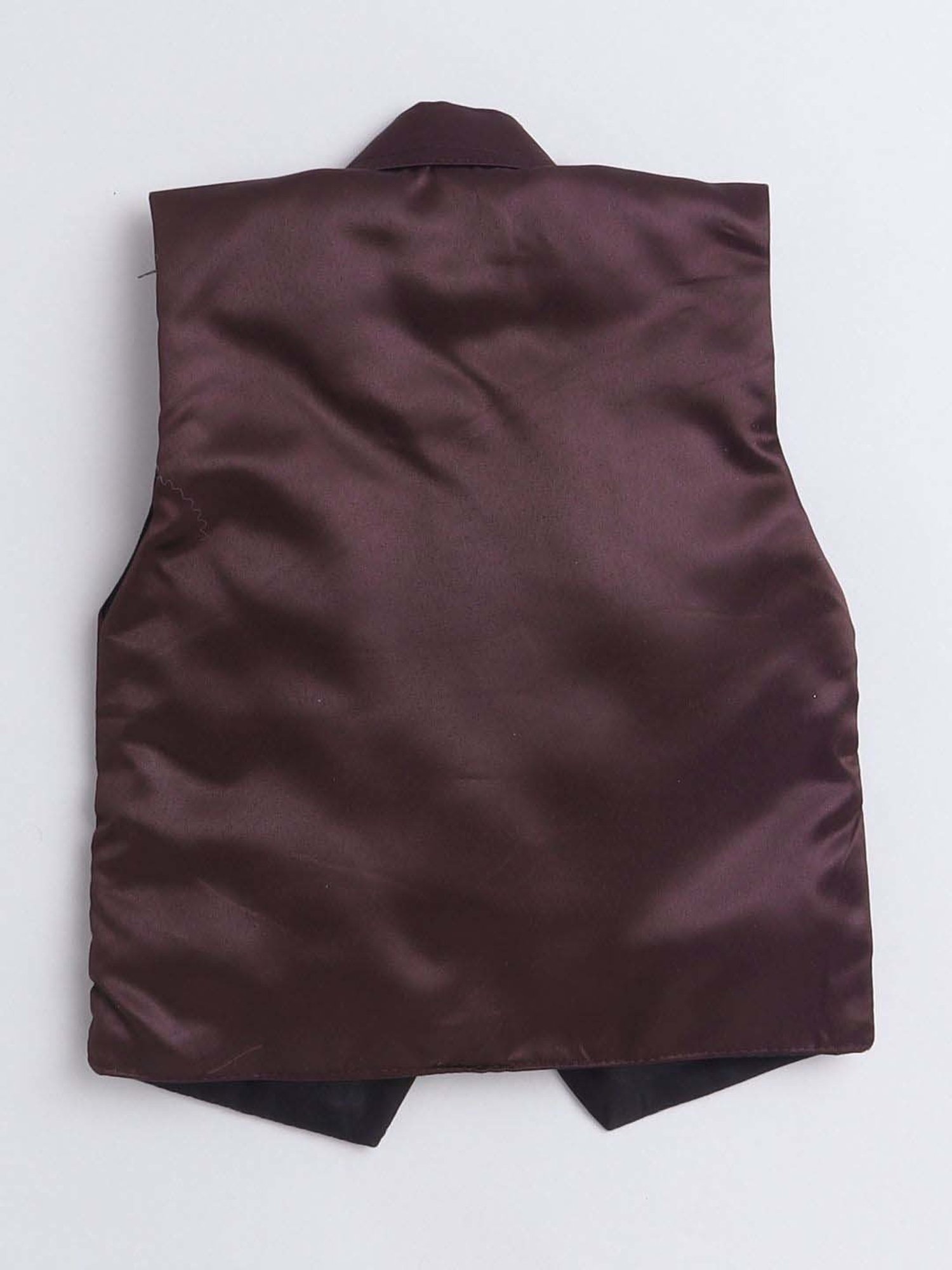 Fourfolds Boys Wine Solid Full Sleeves Clothing Set