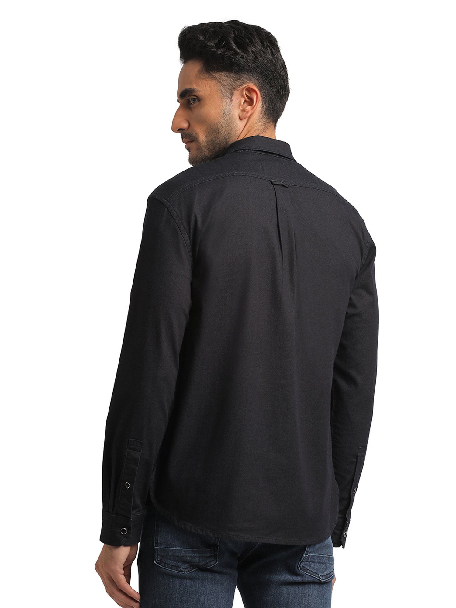 EVERBLUE Dark Ink Blue Regular Fit Shirt