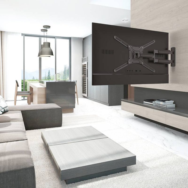 Barkan 13 - 75 " Full Motion - 4 Movement Long Premium Flat / Curved TV Wall Mount Black