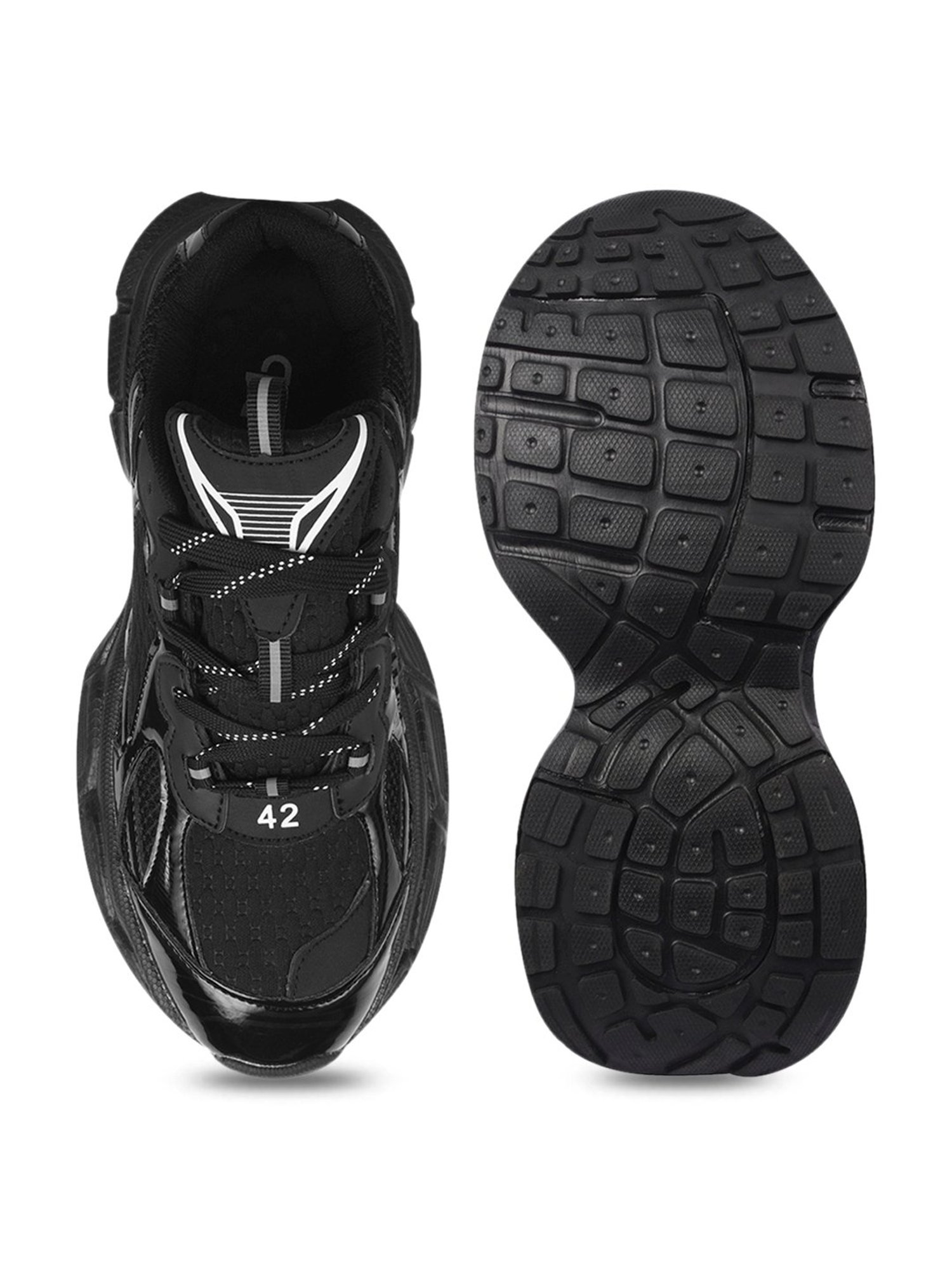 The White Pole Men's Jet Black Casual Sneakers