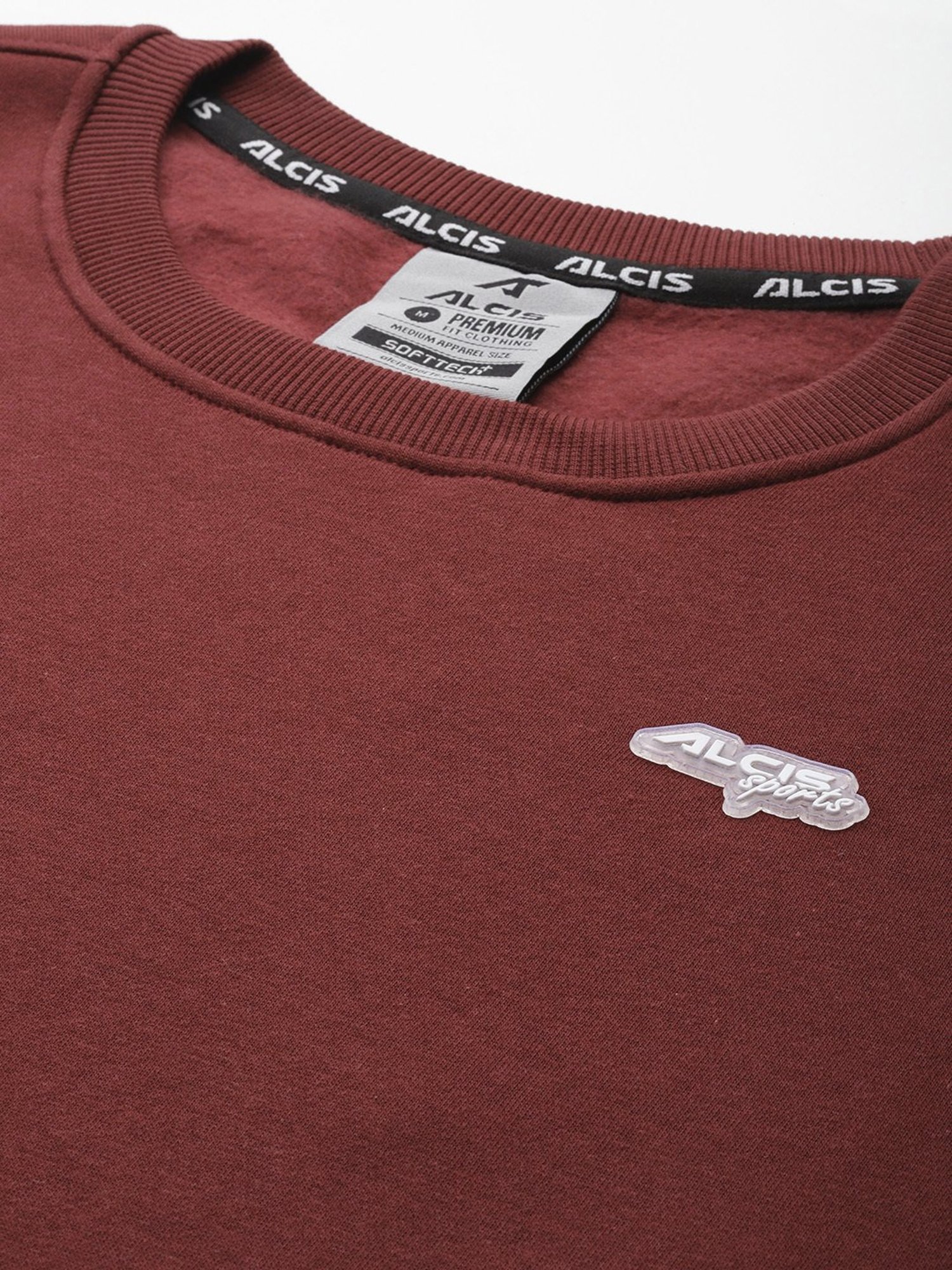 ALCIS Red Regular Fit Graphic Print Sweatshirt