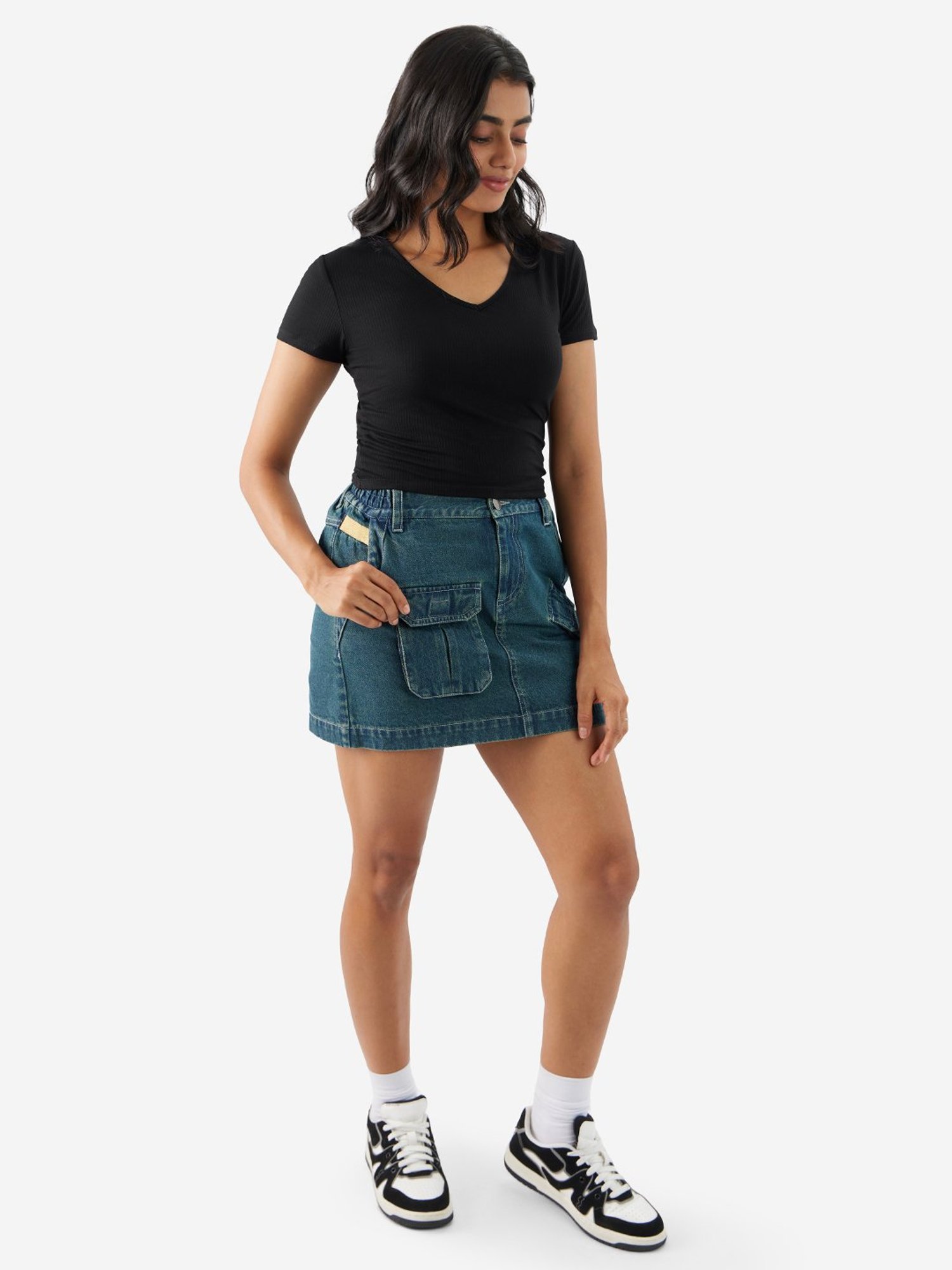 The Souled Store Black Regular Fit Crop Top