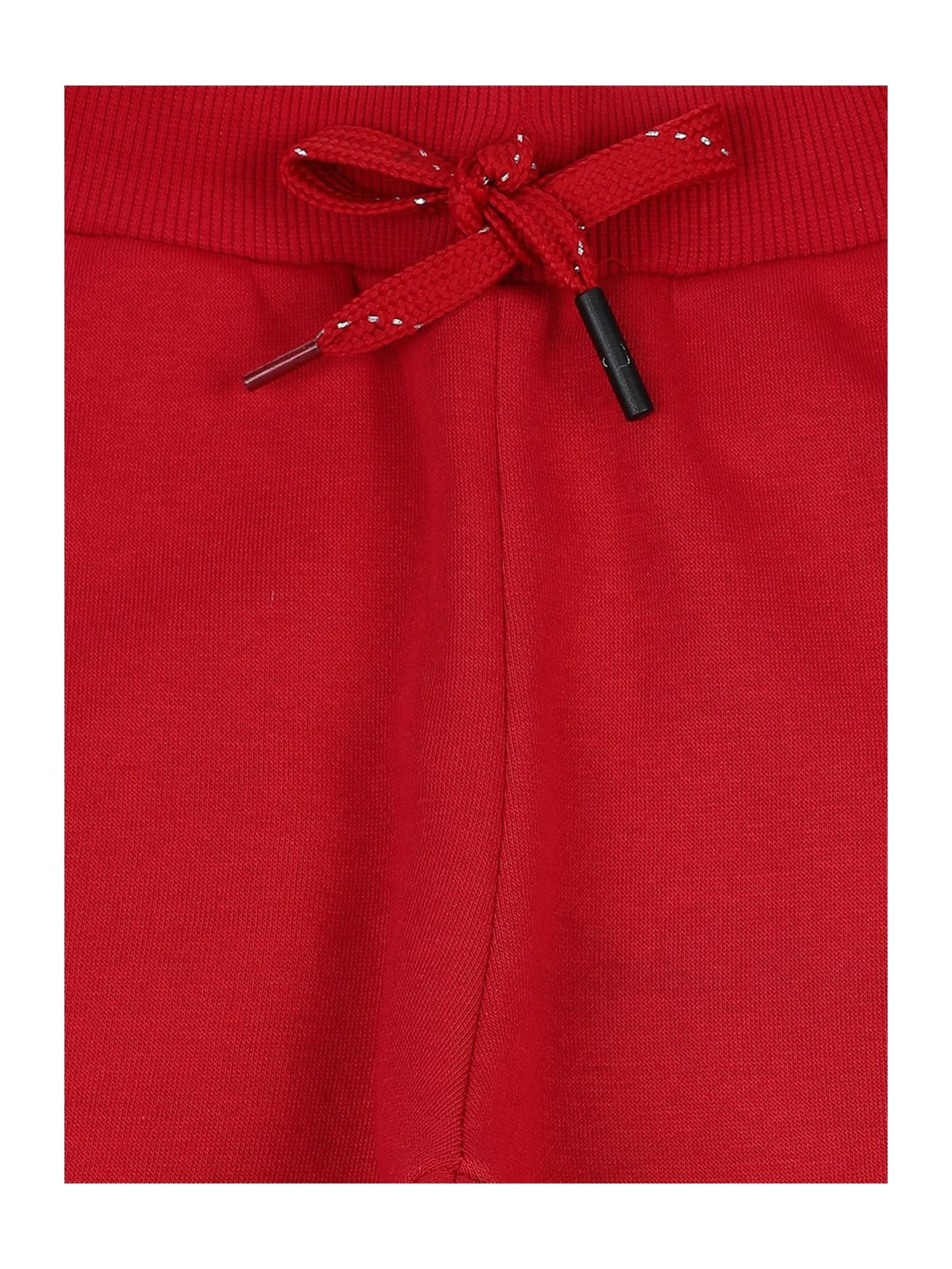 Sweet Dreams Kids Fiery Red Solid Sweatshirt with Trackpants