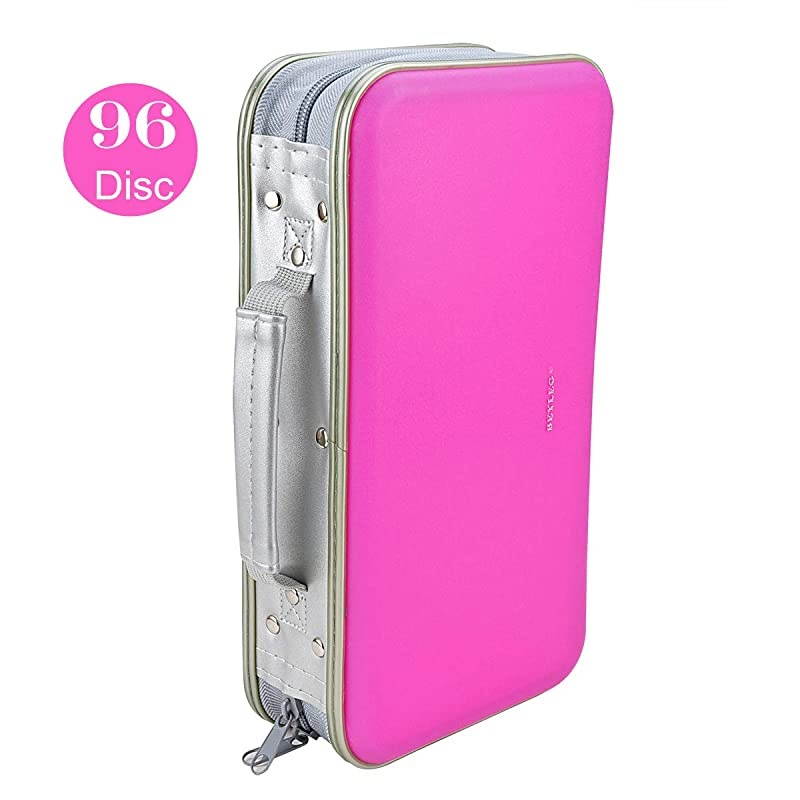 CD DVD Wallet  96 Capacity Heavy Duty Sturdy DVD Storage Hard Shell CD Disk Holder DVD Case VCD Wallets Bluray Media Case Storage Holder Organizer Wallet96 Capacity Black