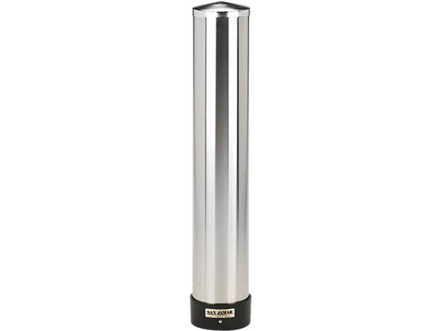 San Jamar C3400P Large Water Cup Dispenser w/Removable Cap,Wall Mounted, Stainless Steel