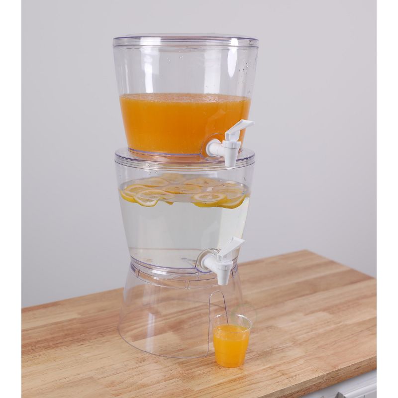 Basicwise Stackable Juice and Water Beverage Dispensers with Stand, 2.8 Gallon