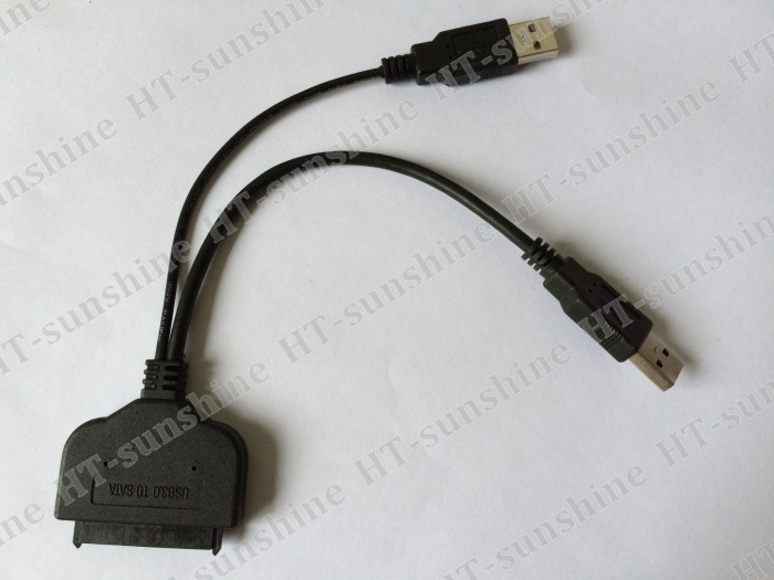 High Quality Usb 3.0 to Sata 7+15 pin Adapter Cable with Power for 2.5"/1.8" SSD HHD Hard Drive Disk