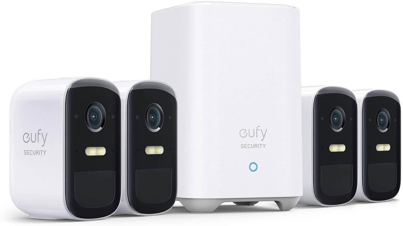 eufy Security, eufyCam 2C Pro 2-Cam Kit, Wireless Home Security System with 2K Resolution, 180-Day Battery Life, HomeKit Compatibility, IP67, Night Vision, and No Monthly Fee.