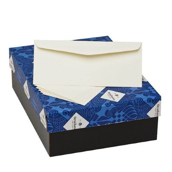 Writing 25% Cotton Business Envelopes, #10, Bankers Flap, Gummed Closure, 4.13 x 9.5, Natural White, 500/Box