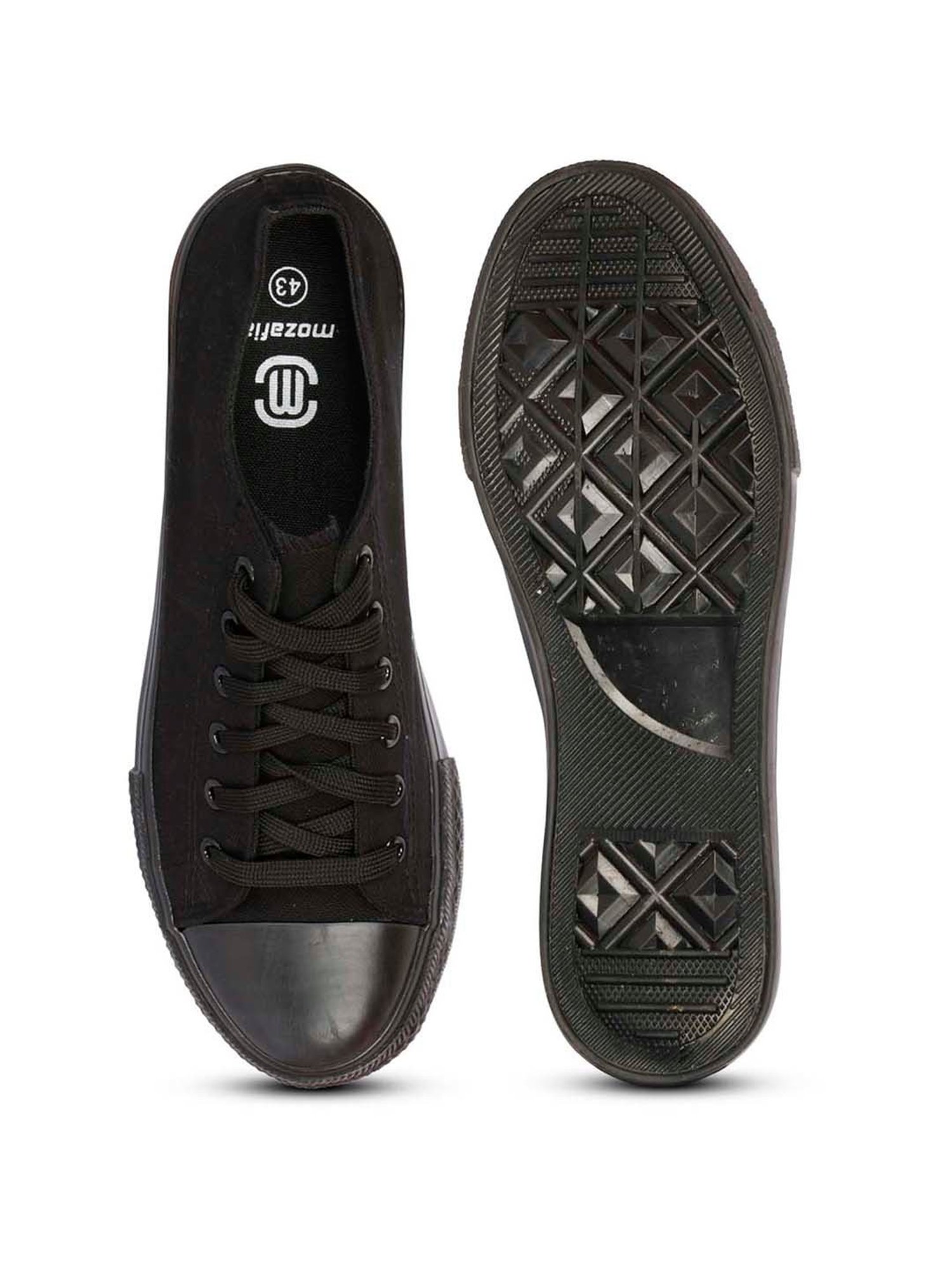 Mozafia Men's Black Casual Sneakers