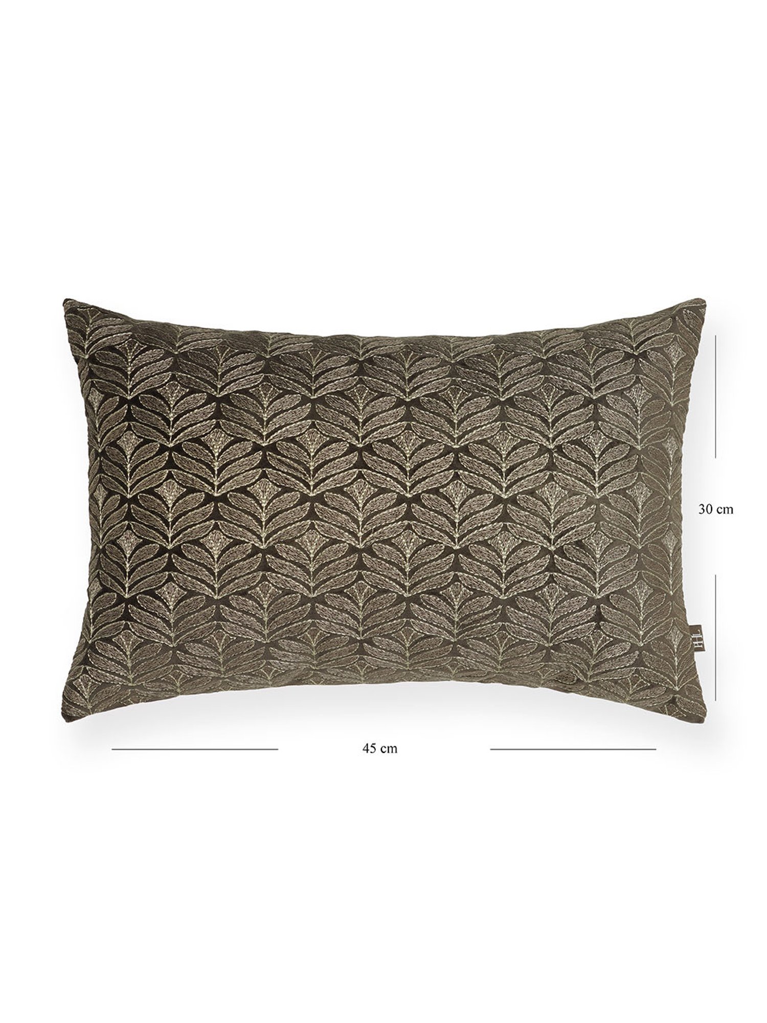 Pure Home and Living Brown
 Velvet Embroidery Cushion Cover