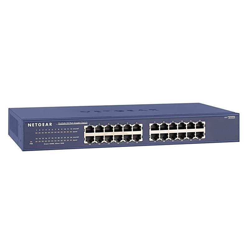24-Port Gigabit Ethernet Unmanaged Switch (JGS524) - Desktop or Rackmount, and Limited Lifetime Protection