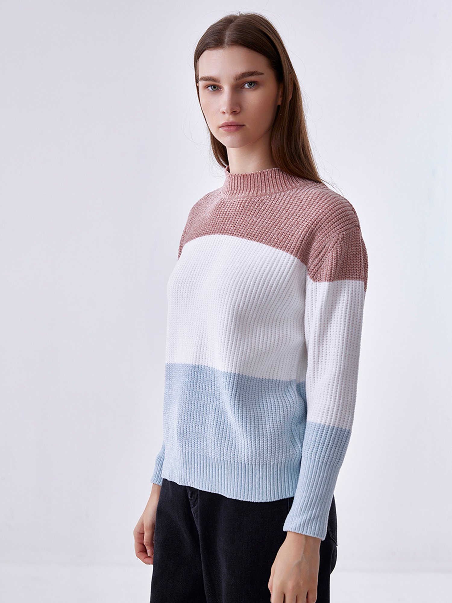 Cover Story Pink Color-Block Sweater