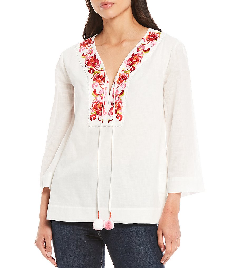 BB Dakota by Steve Madden Up to Here Puff Elbow Sleeve Mock Neck Smocked Top