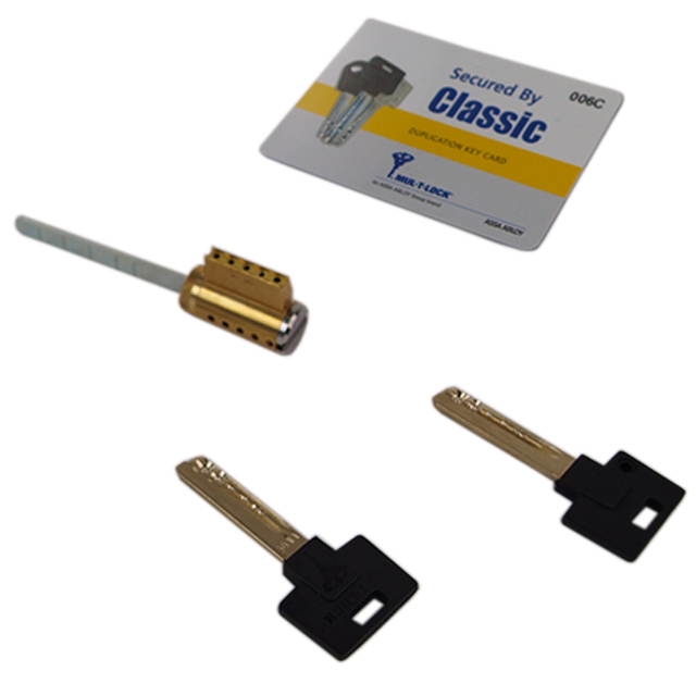 Mul-t-lock Cylinder For Schlage / Arrow D, E, F Single Cylinder Deadbolt, Satin Chrome 26D, HIGH SECURITY, 006 KEYWAY