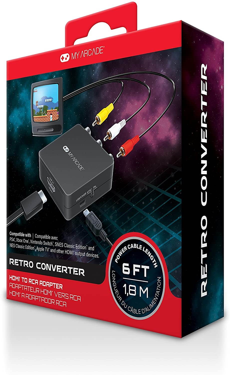 My Arcade DGUN-2937 Retro Converter for HDMI to Composite, White