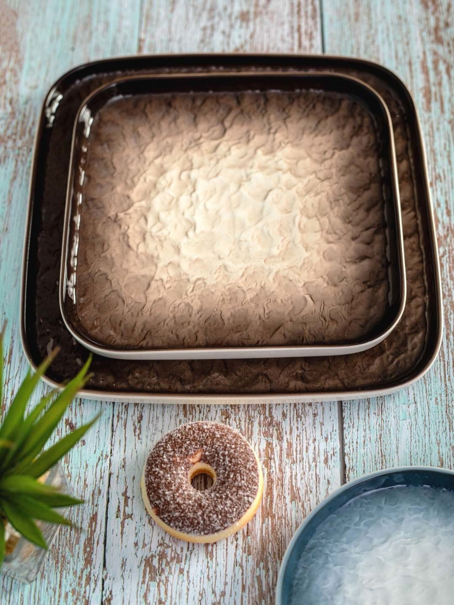 White Gold White & Brown Porcelain Square Snack Platters - Set of 2