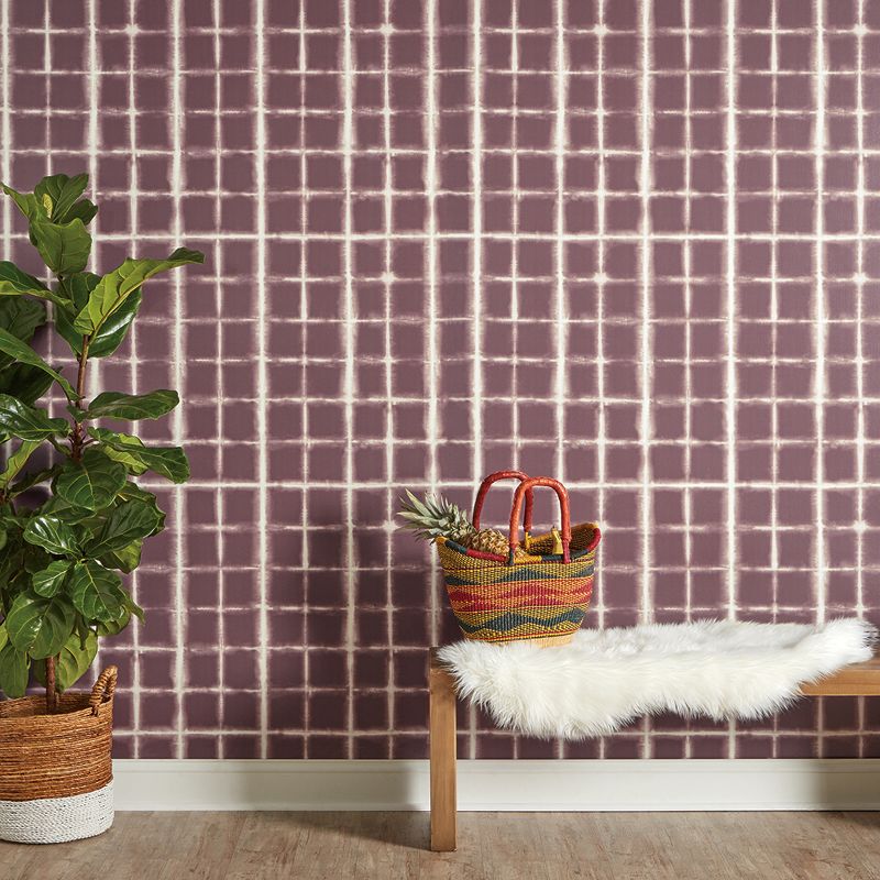 Tempaper Shibori Self Adhesive Removable Wallpaper Maroon