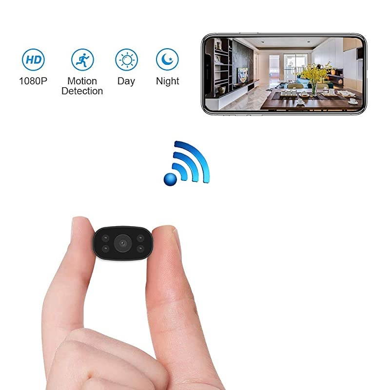 Hidden Security Cameras  Mini spy cam 1080P HD Wireless WiFi Remote View Tiny Home Surveillance Cameras Indoor Outdoor Video Recorder Smart Motion Detection