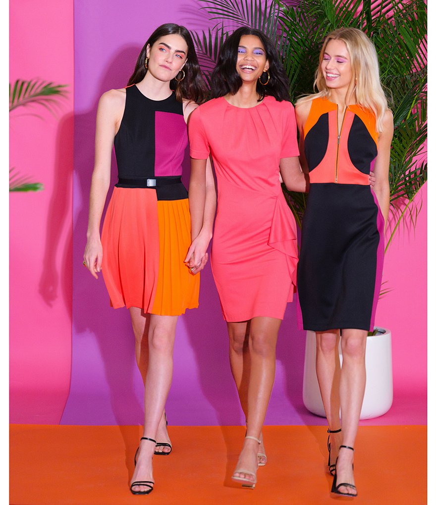 LDT Brooke Short Sleeve Draped T-Shirt Sheath Dress