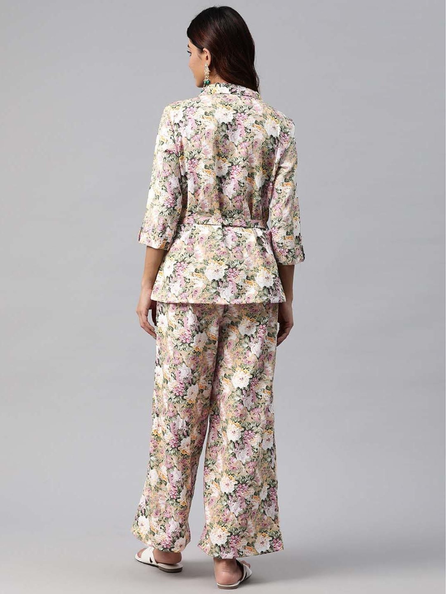 Melon by PlusS Blue Printed Shirt Pant Set