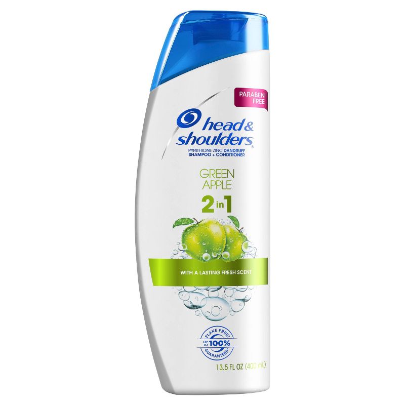 Head and Shoulders Green Apple Anti-Dandruff Paraben Free 2 In 1 Shampoo and Conditioner - 13.5 fl oz